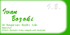 ivan bozoki business card